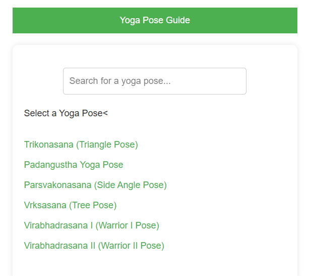 Yoga Pose tool