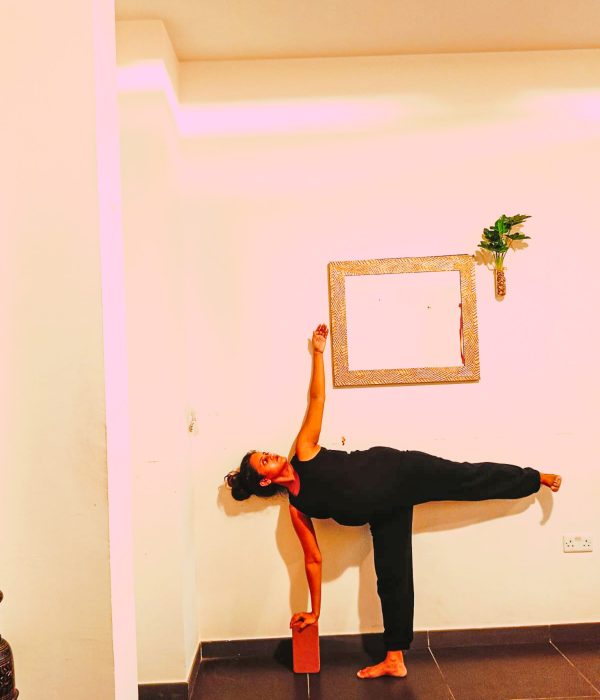 Half Moon Pose during delivery Image of a pregnant lady practicing Half Moon Pose